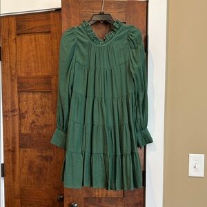 Entro Forest Green Ruffled Dress